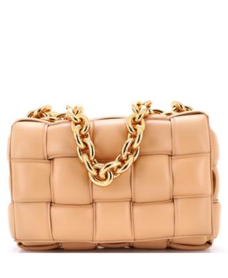 Pre-Owned Bottega Veneta Cassette Chain Crossbody Bag Padded Maxi Intrecciato Leather
