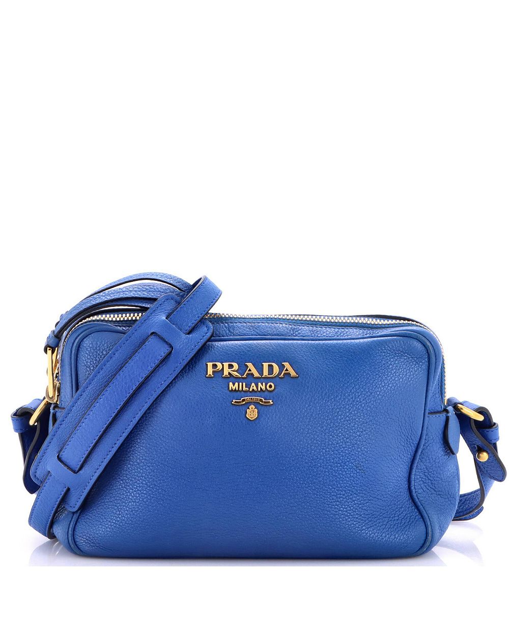Pre-Owned Prada Medium Double Zip Camera Bag Vitello Phenix