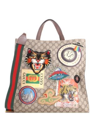 Pre-Owned Gucci сумка-тоут North South Courrier из GG coated canvas с аппликацией