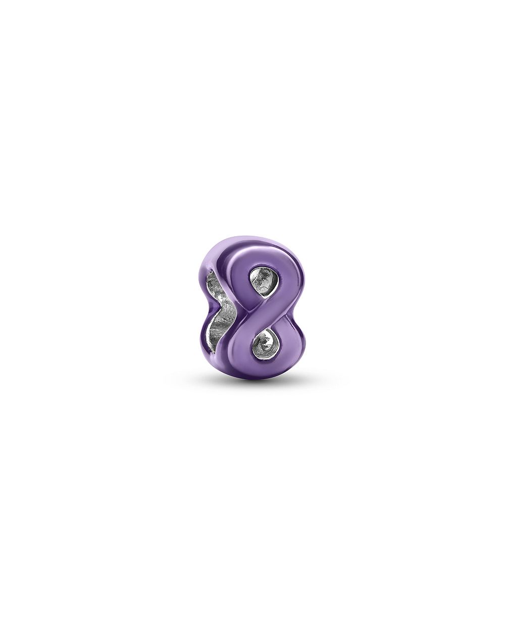 Кулон Pandora из стерлингового серебра с фиолетовым бесконечным символом Mini Charm