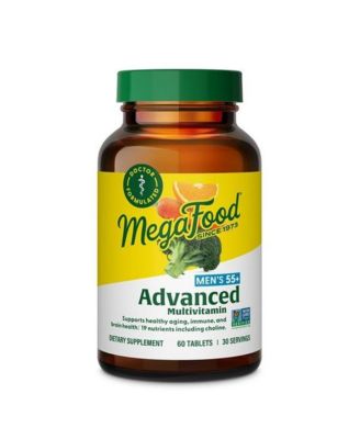 MegaFood Мультивитамин для мужчин 55+ с холином, витаминами C, D3, B12 и цинком, для здорового старения, 60 шт.