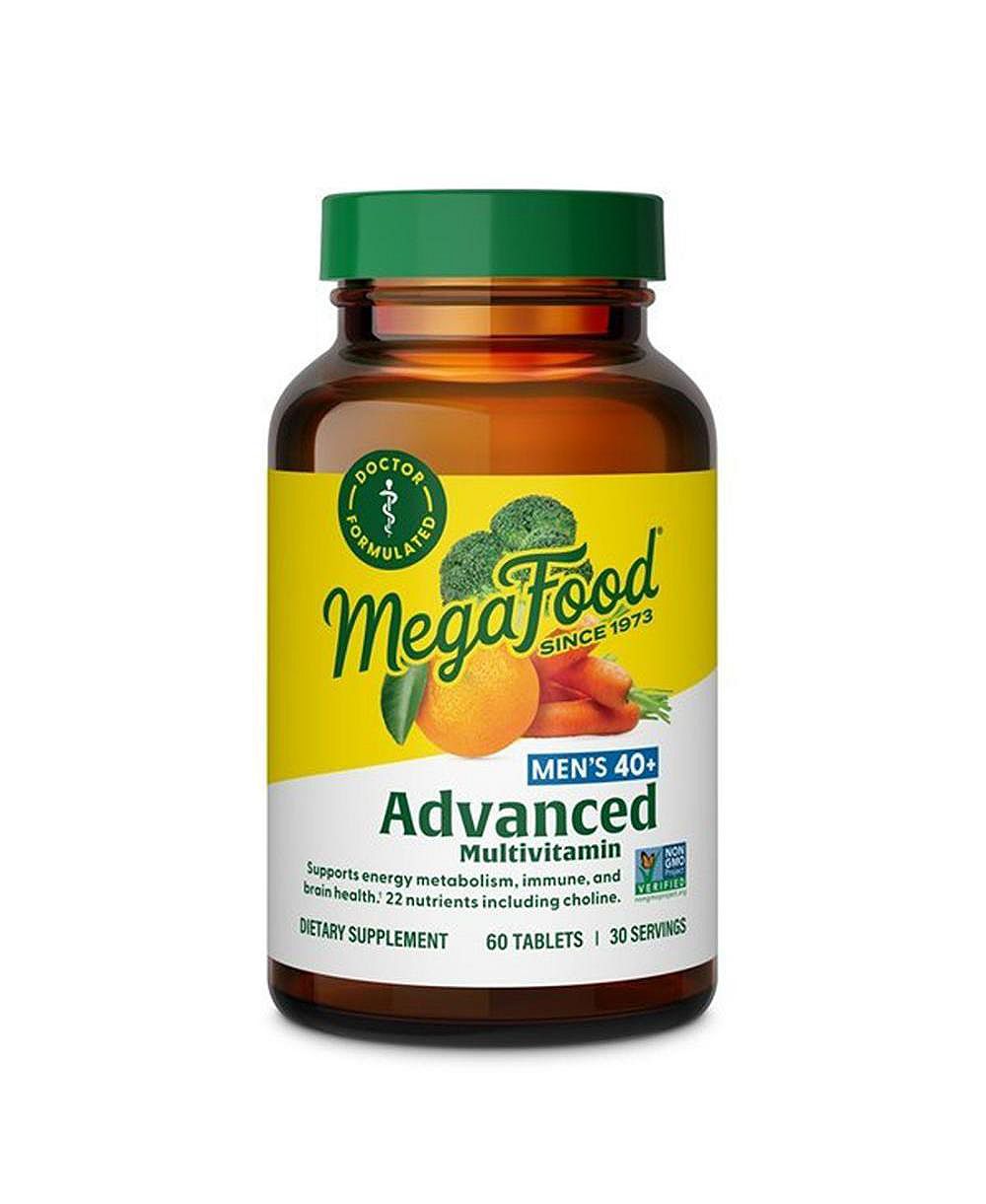 MegaFood мультивитамин для мужчин 40+ с холином, метилкобаламином B12, метилфолатом, C и D3, цинком, 60 шт.