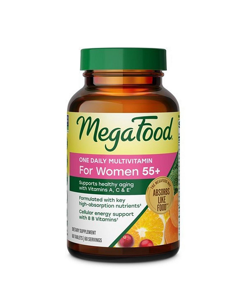 Мультивитамин MegaFood One Daily для женщин 55+ с витаминами C, A, E и группой B, для здорового старения, 60 шт