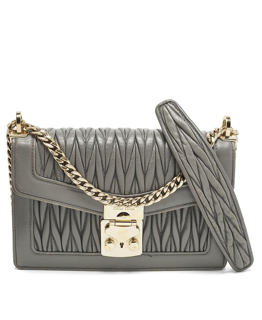 Pre-Owned Miu Miu Confidential Small Matelasse Removable-Strap Shoulder Bag