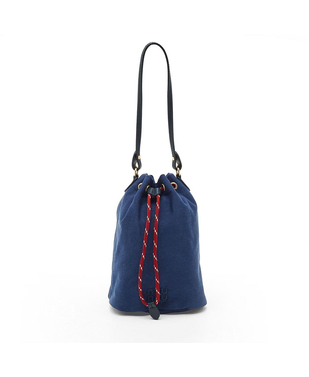 Pre-Owned Miu Miu Women's Gabardine Fabric Drawstring Bucket Bag