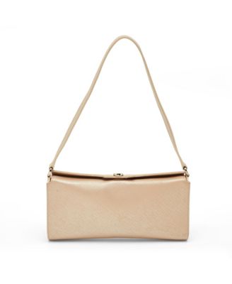 Pre-Owned Salvatore Ferragamo женский клатч из металлической кожи Saffiano с логотипом Gancini