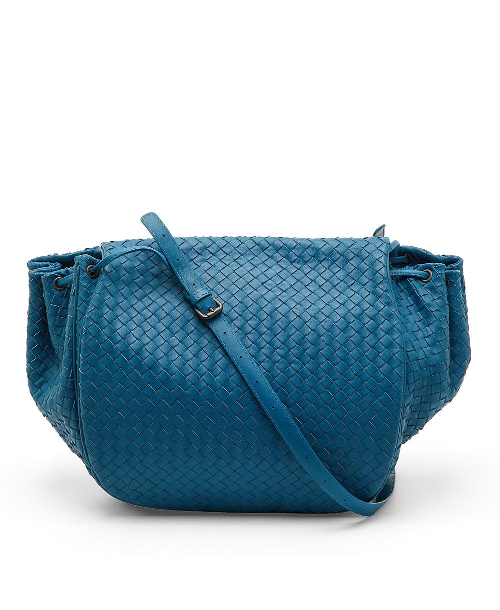 Pre-Owned Bottega Veneta Tabita Intrecciato Leather Drawstring Shoulder Bag, 6" W x 11" H x 16" D