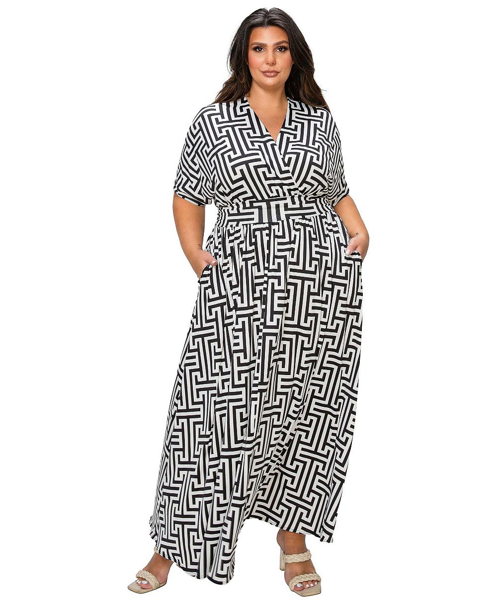 L I V D Plus Size Katsia Empire Waist Dress