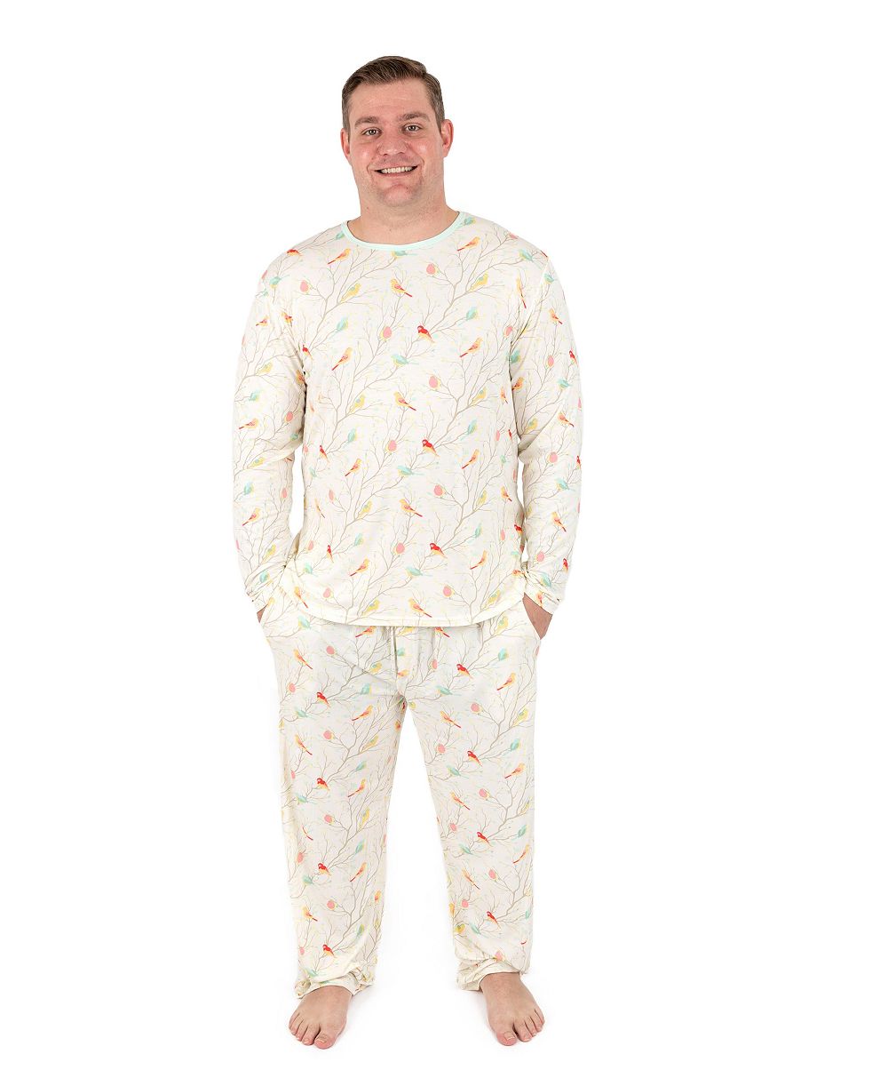 Мужская пижама Leveret Matching Family Two-Piece Cooling Bamboo Viscose Long Sleeve