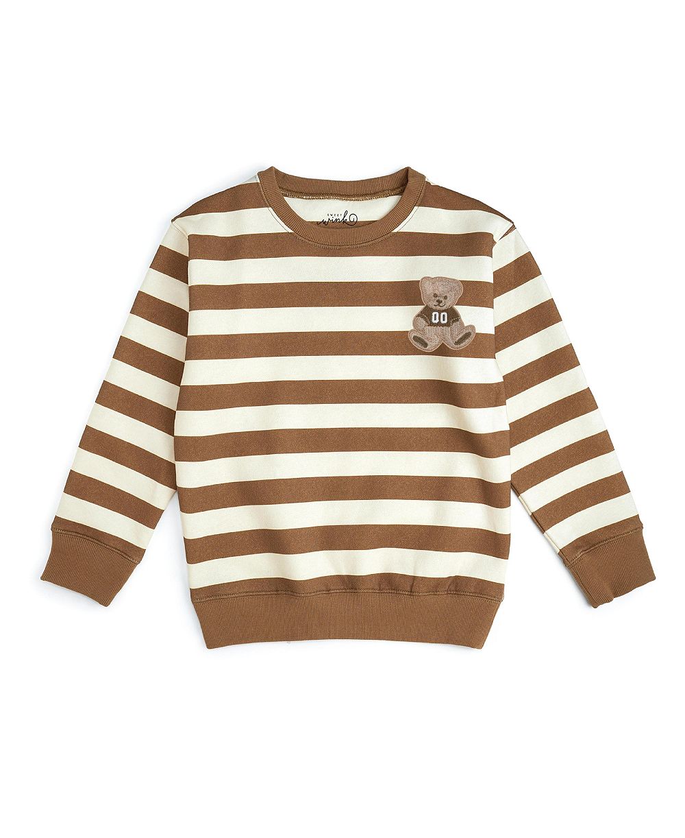 Детская толстовка Sweet Wink в полоску с патчем мишки Тедди, размер 2T-4T