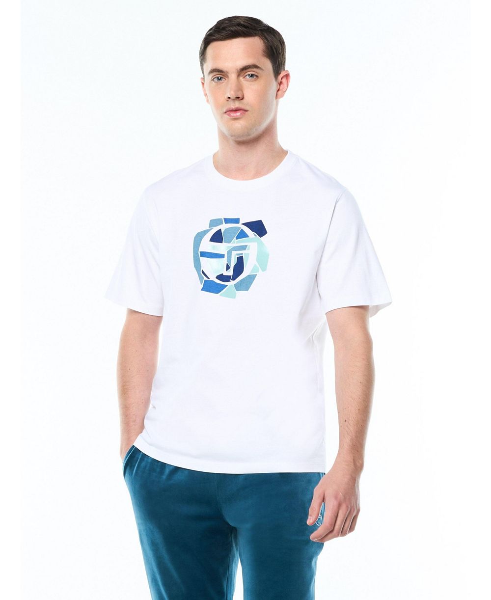 Sergio Tacchini мужская футболка с круглым вырезом и графическим принтом Pezzi