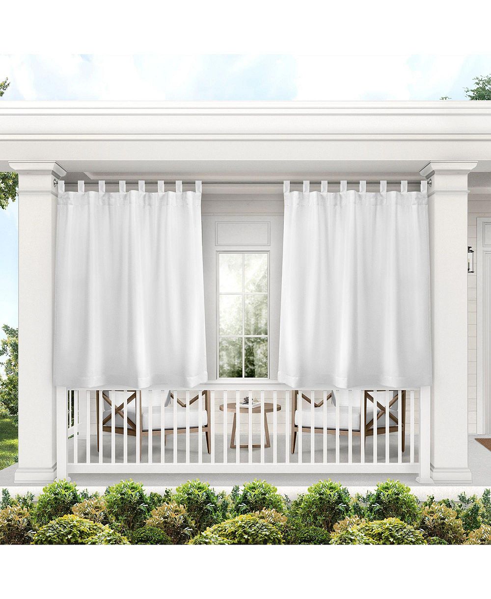 EXCLUSIVE HOME однотонные шторы Cabana для дома и улицы, светопропускающие, с петлями-кольцами, комплект из 2 штук