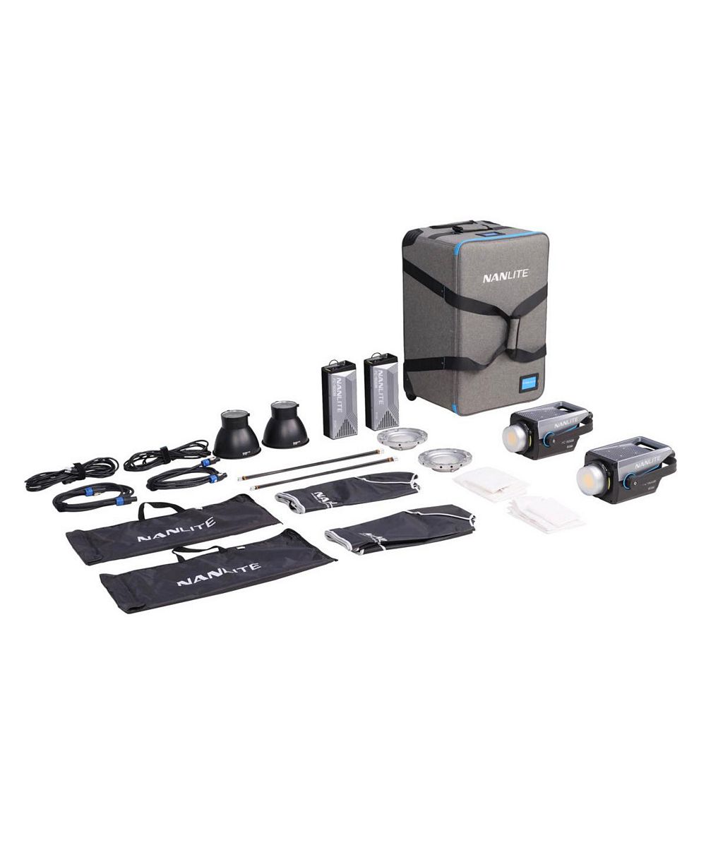 Nanlite FC-500B 520W Bi-Color LED Video 2-Spotlight Kit w/Softboxes  Case