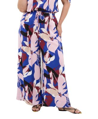 CITY CHIC Women's Wild Fern Print Wide Leg Pant