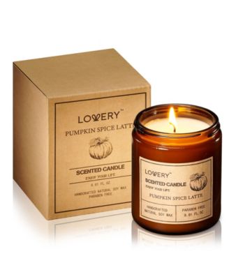 Lovery Pumpkin Spice Latte Candle Gift Set, 9oz Home Soy Aromatherapy Candles
