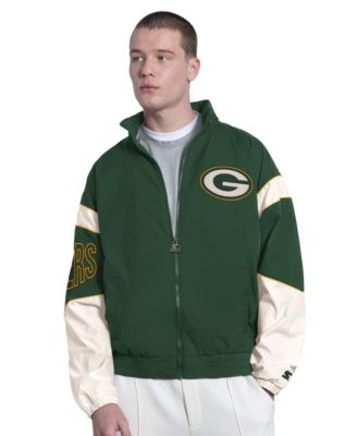 Starter Men's Green Bay Packers The Gust Water-Resistant Full-Zip Hooded Jacket