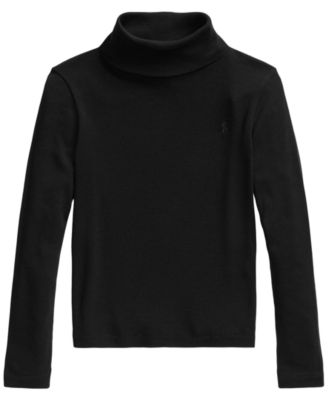 Polo Ralph Lauren женская рибаная водолазка с длинным рукавом из хлопка и модала для девочек 2T-6x