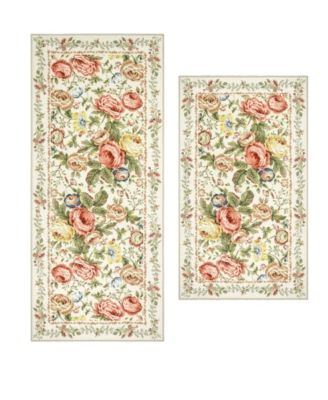 Laura Ashley Uffington Roses Border Floral 2-Piece Rug Set