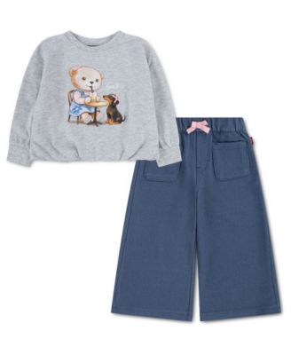 Levi's® детский комплект из 2 предметов: длиннорукавная кофта с принтом и штаны с эластичным поясом для девочек