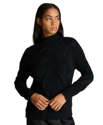 Kenneth Cole женский свитер с высоким воротником-стойкой из крупного кабельного трикотажа