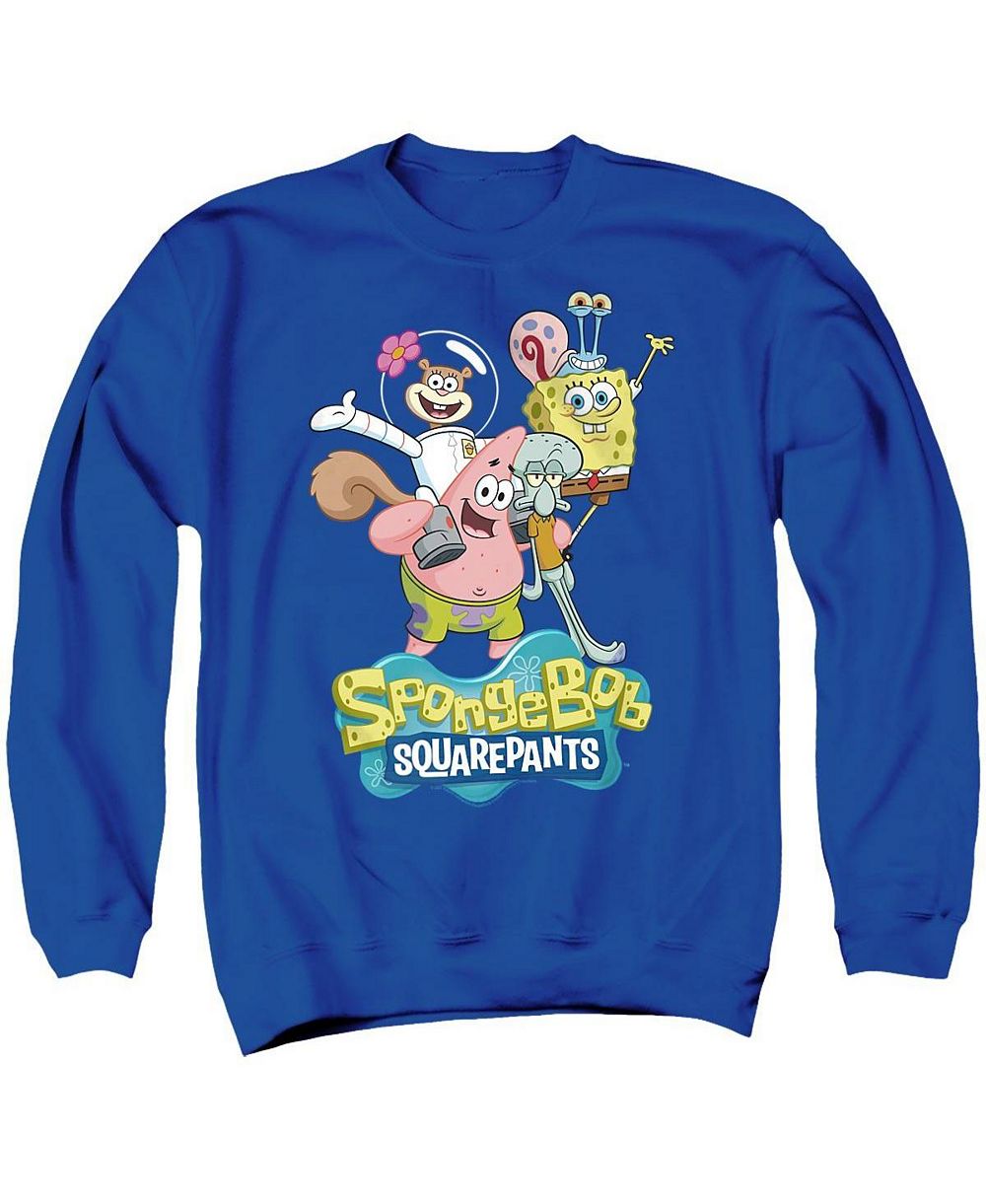 SpongeBob SquarePants Мужская длинно рукавная футболка с круглым вырезом и принтом Group Shot