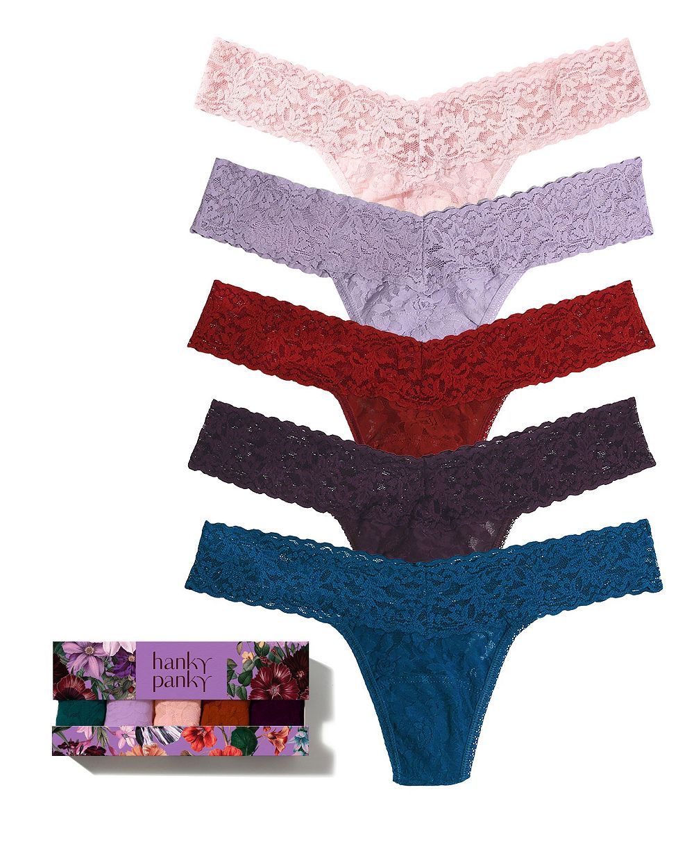 Hanky Panky Garden Party Low-Rise Lace Thong, 5-Pack