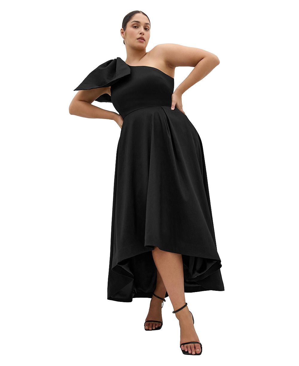 Женское платье CITY CHIC Plus Size Captivate с асимметричным плечом и расклешенным подолом