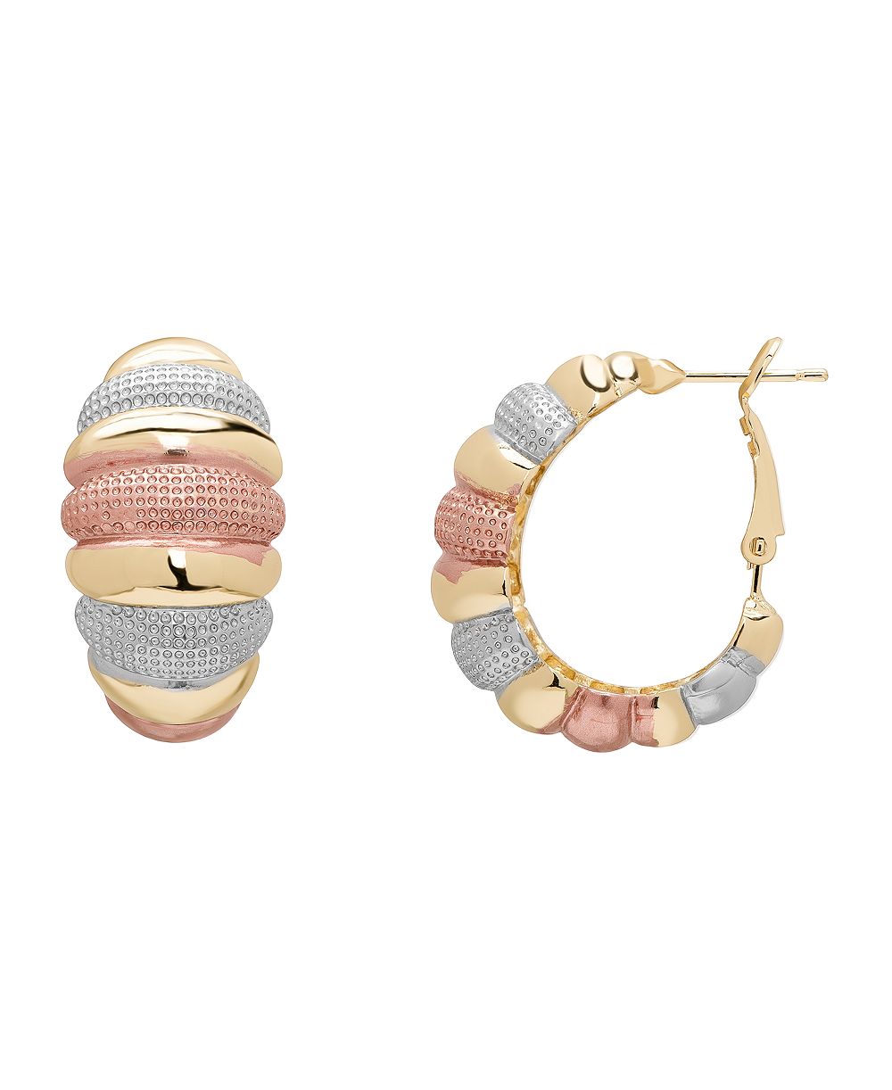 Macy's серьги-кольца с градиентом из трех цветов и застежкой Omega