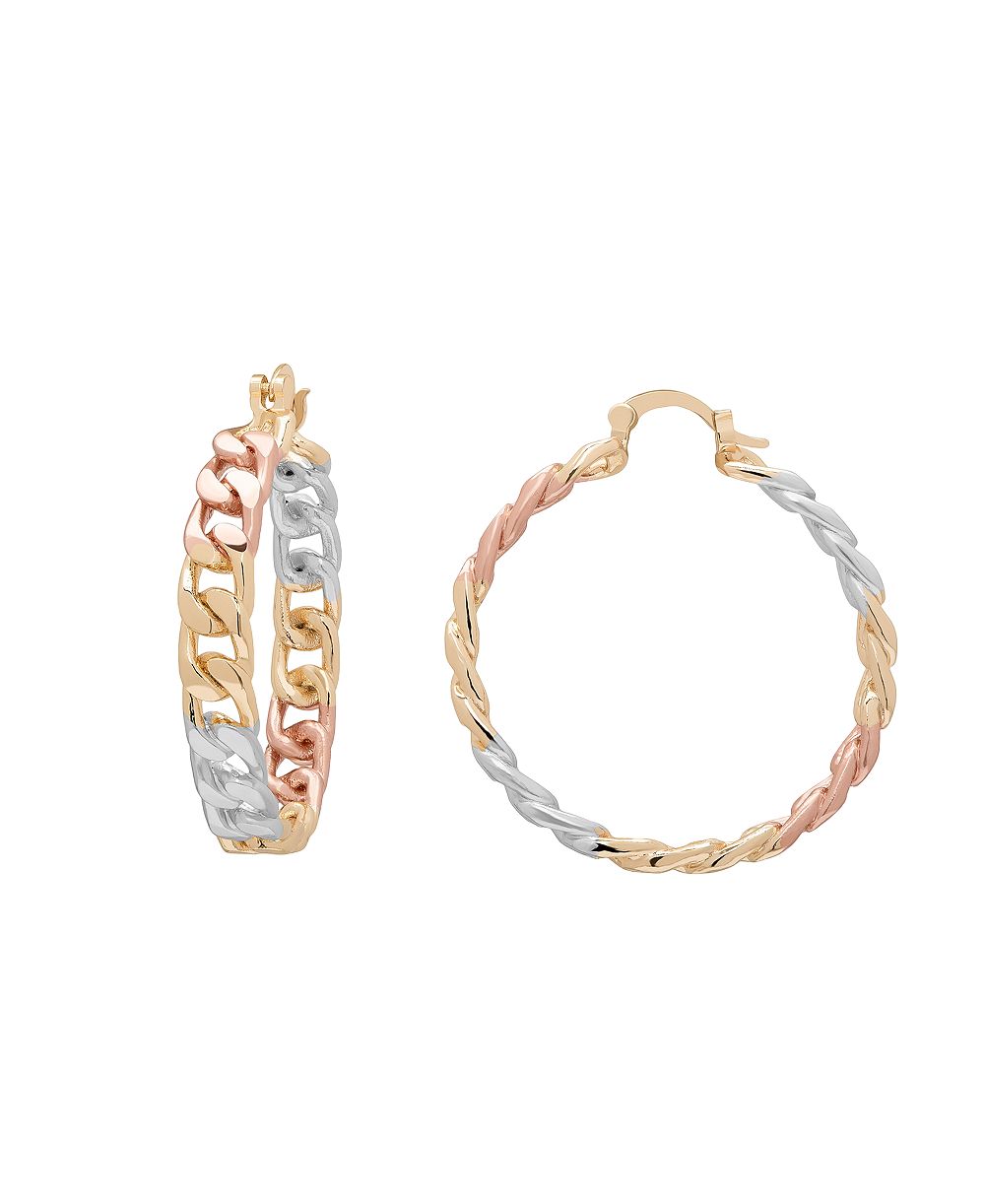 Серьги-кольца Macy's из трех цветов