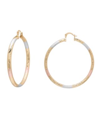 Серьги-кольца Macy's 58 мм из трех цветов