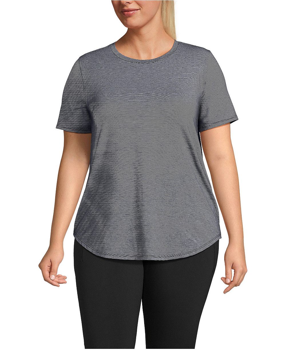 Lands' End Plus Size Short Sleeve Cooling Performance Tunic Tee