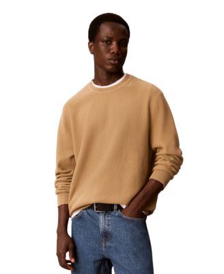 Calvin Klein мужской текстурированный хлопок круглый вырез свитер
