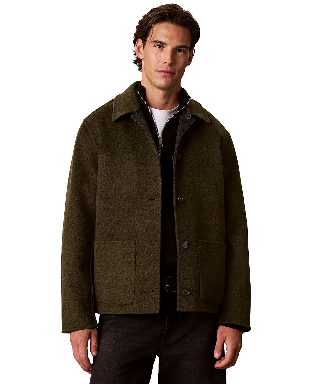 Calvin Klein Men's Reversible Wool-Blend Classic-Fit Chore Jacket