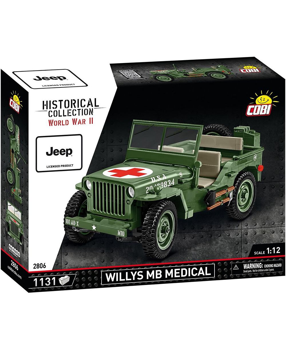 COBI Historical Collection военный джип Willys MB, медицинский, масштаб 1:12, 1131 деталей