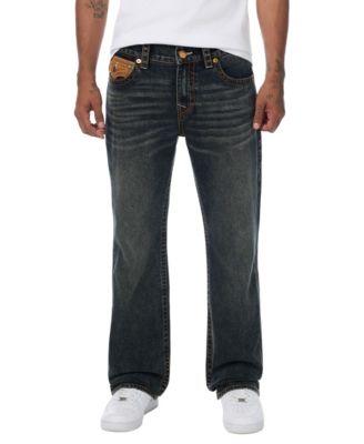True Religion мужские джинсы с расклешенным низом и деталями из замши Billy