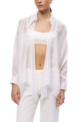 NOCTURNE Women's Tie-Detail Long-Sleeve Collared Shirt