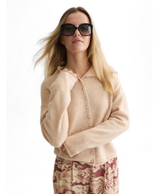 SCOTCH & SODA Women's Fuzzy Funnel-Neck Cardigan