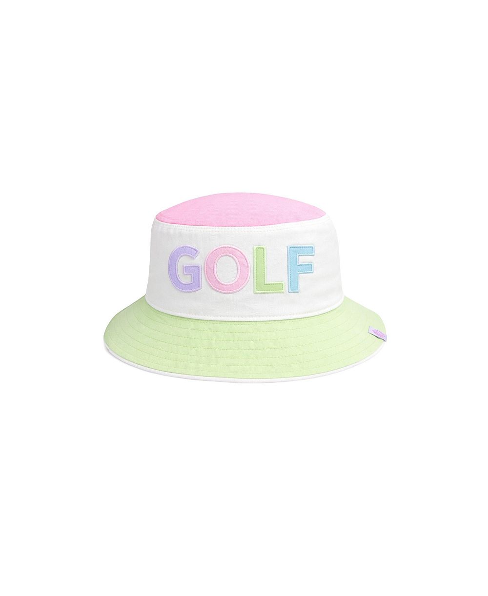 Bits & Bows Girls' Rainbow Golf Reversible Bucket Hat