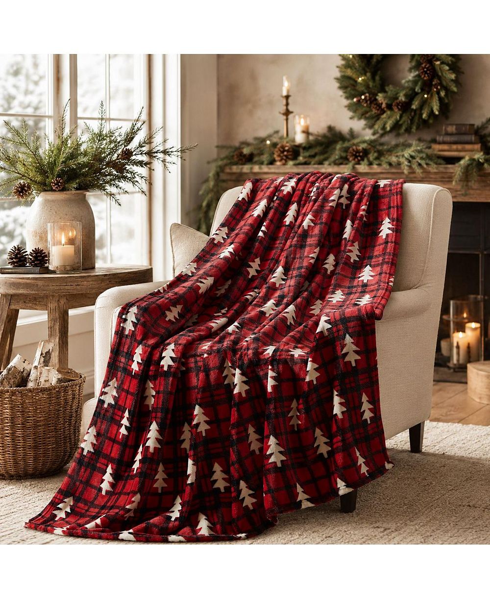 Плед Kate Aurora Ultra Soft and Plush рождественский клетчатый декоративный плед