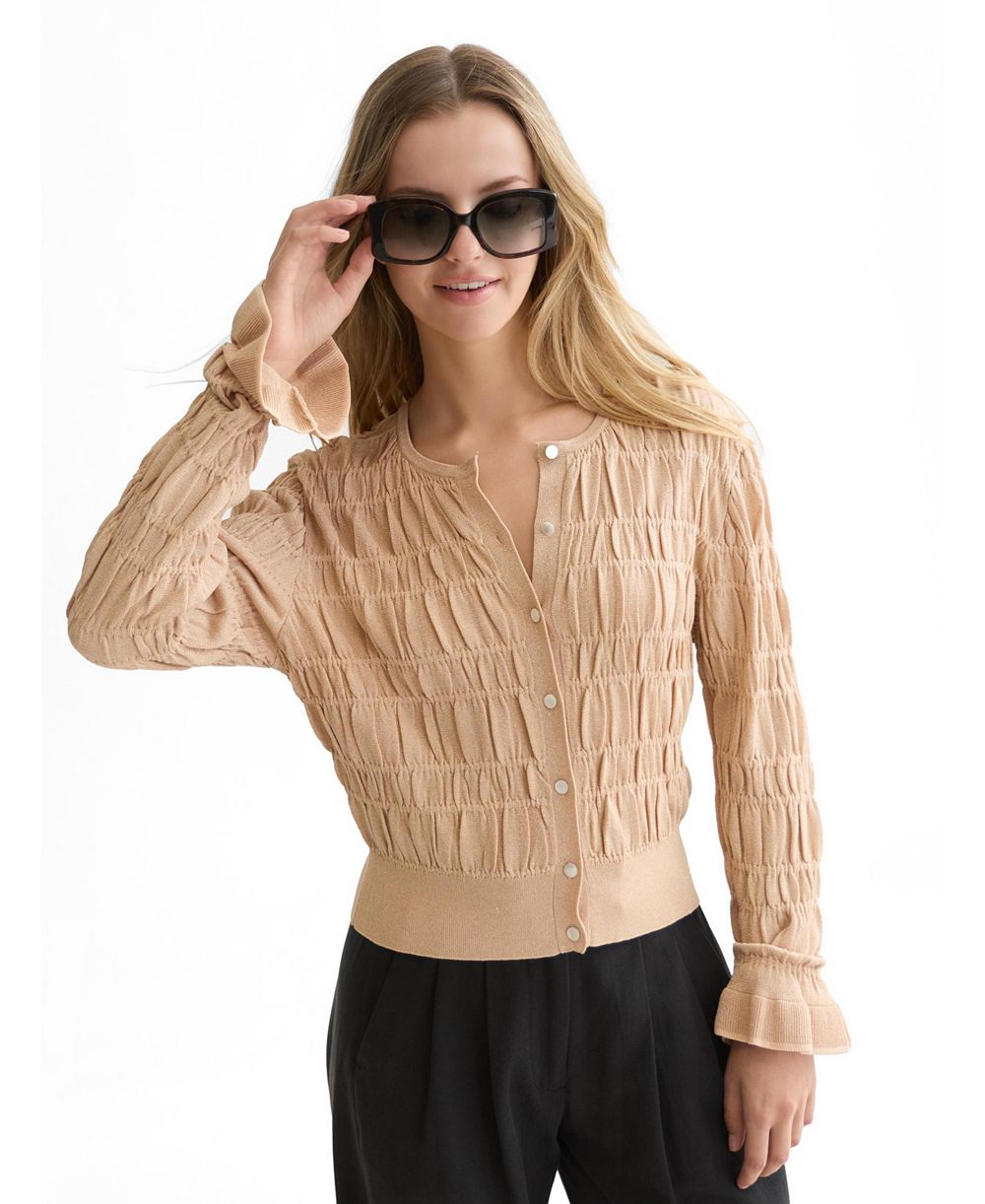 SCOTCH & SODA Women's Smock Stitch Lightweight Cardigan