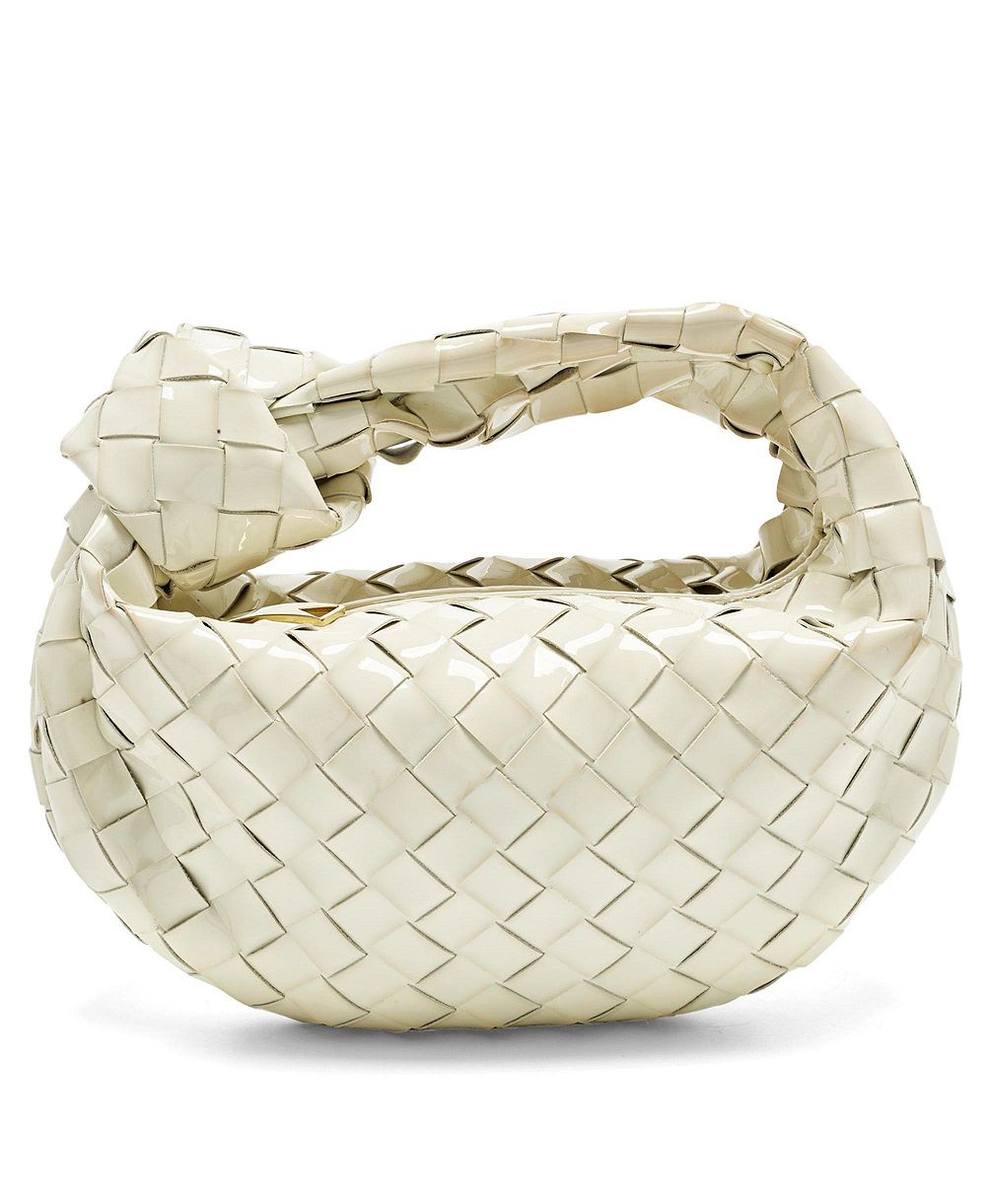 Pre-Owned Bottega Veneta Женская мини-сумка Jodie Intrecciato из лакированной кожи
