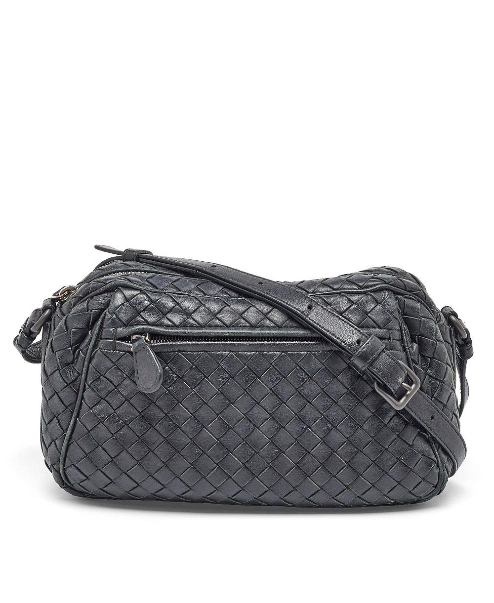 Сумка Pre-Owned Bottega Veneta Women's Intrecciato Woven Leather Crossbody из плетеной кожи