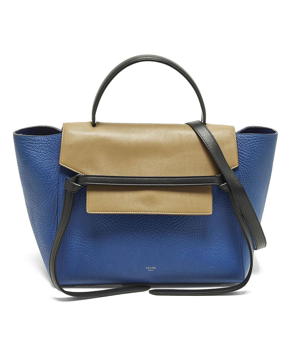 Pre-Owned Celine Women's Tricolor Leather Mini Belt Top Handle Bag