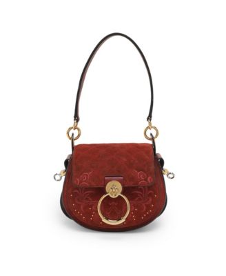 Pre-Owned Chloe Women's Tess Embroidered Suede and Leather Small Shoulder Bag