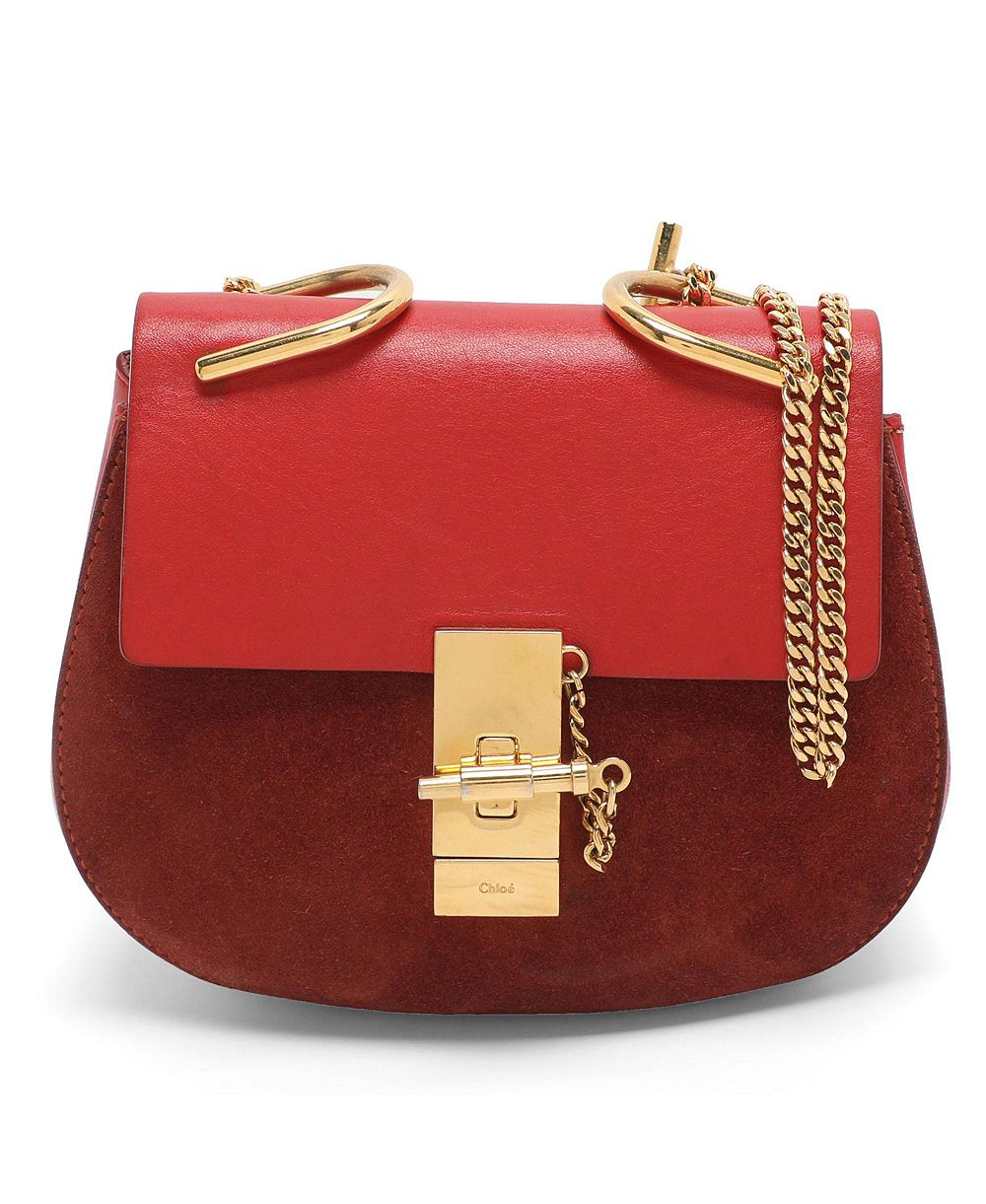 Pre-Owned Chloe женская маленькая сумка через плечу Drew из замши и кожи