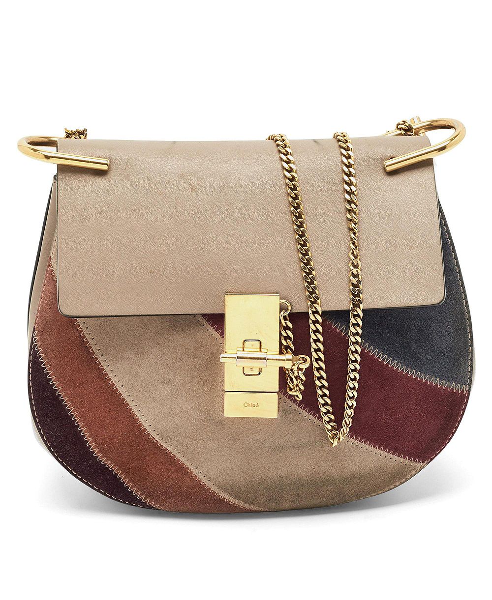 Pre-Owned Chloe женская сумка через плечо Drew из замши и кожи с лоскутным швом