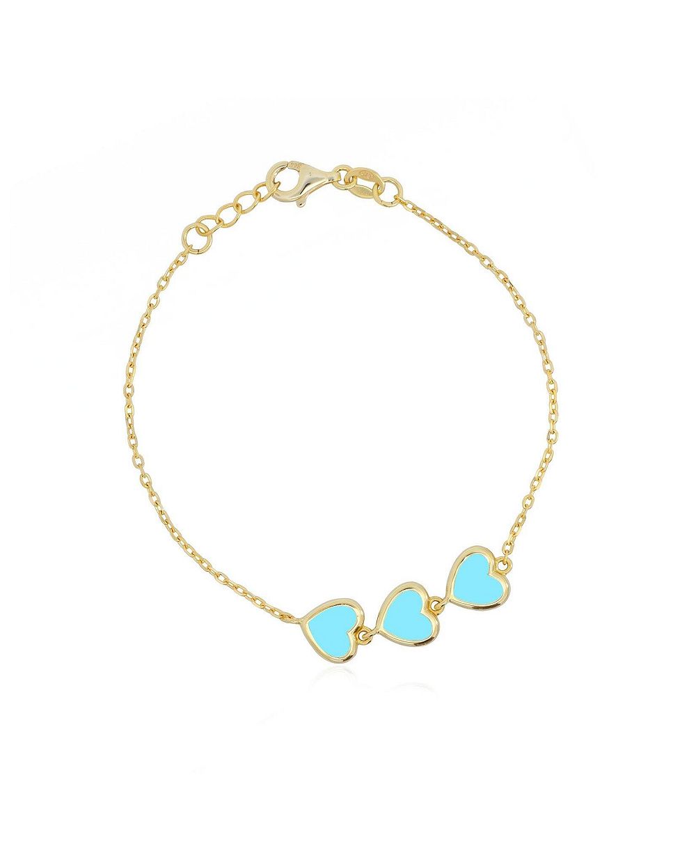Браслет The Lovery Turquoise Trio в форме сердца, позолоченное серебро 925 пробы