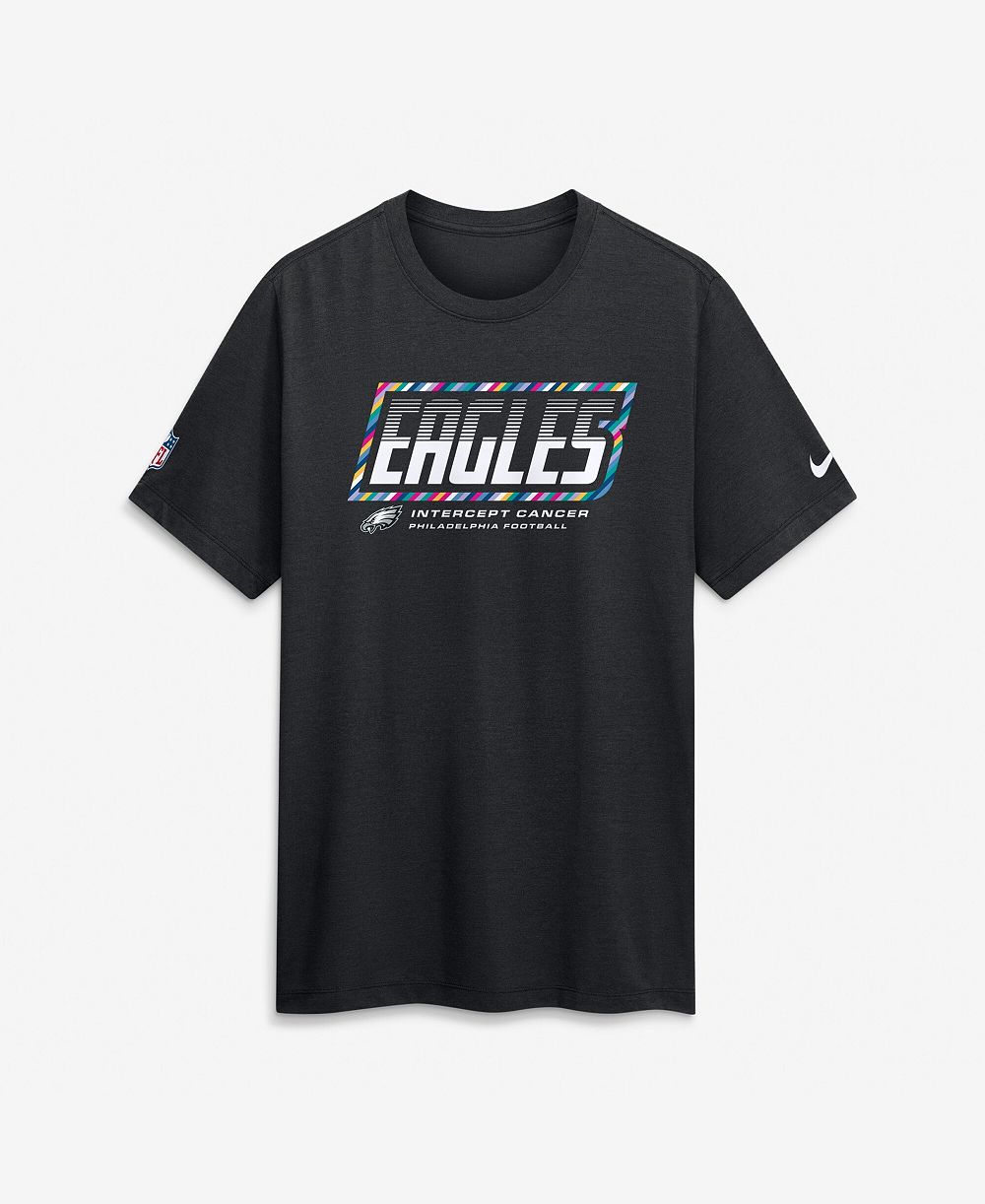 Мужская черная футболка Nike Philadelphia Eagles 2026 NFL Cruical Catch Sideline Dri-Fit