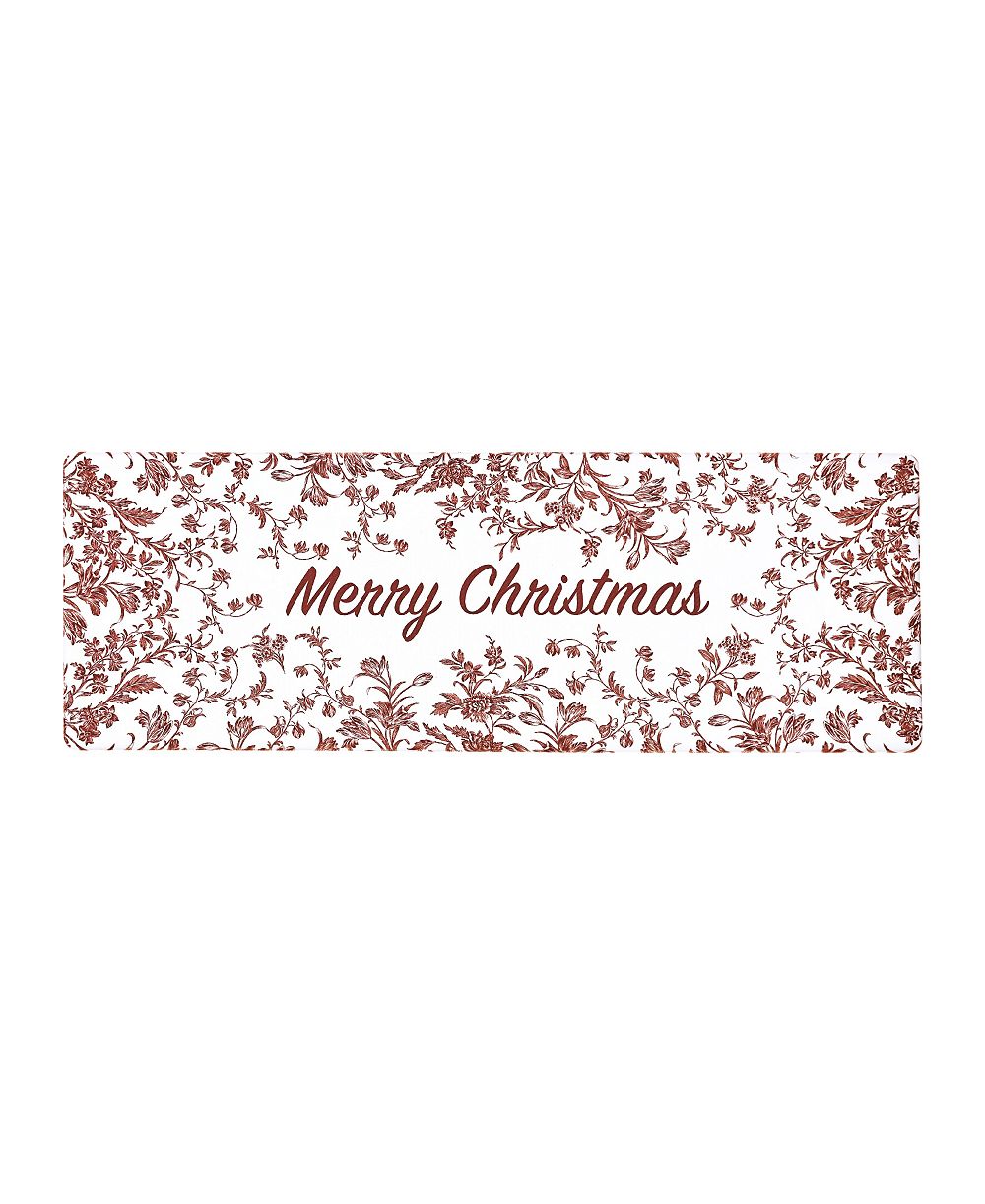 Laura Ashley нескользящий кухонный коврик Amberley Merry Christmas, 17.5" x 48"