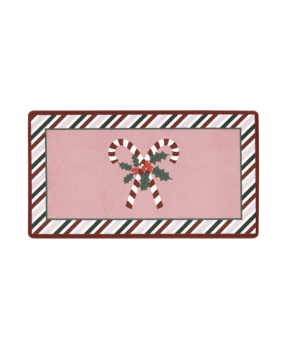 Laura Ashley нескользящий кухонный коврик Candy Cane, 17.5" x 32"